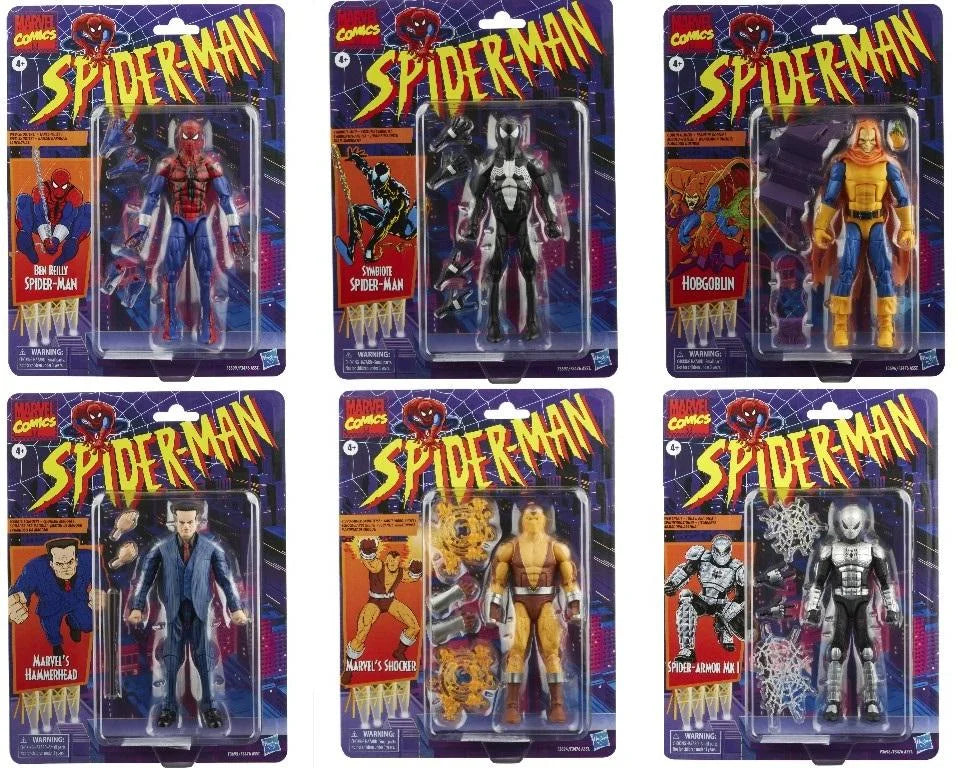 MARVEL LEGENDS 6 INCH SPIDER-MAN RETRO WAVE 2 - SET OF 6